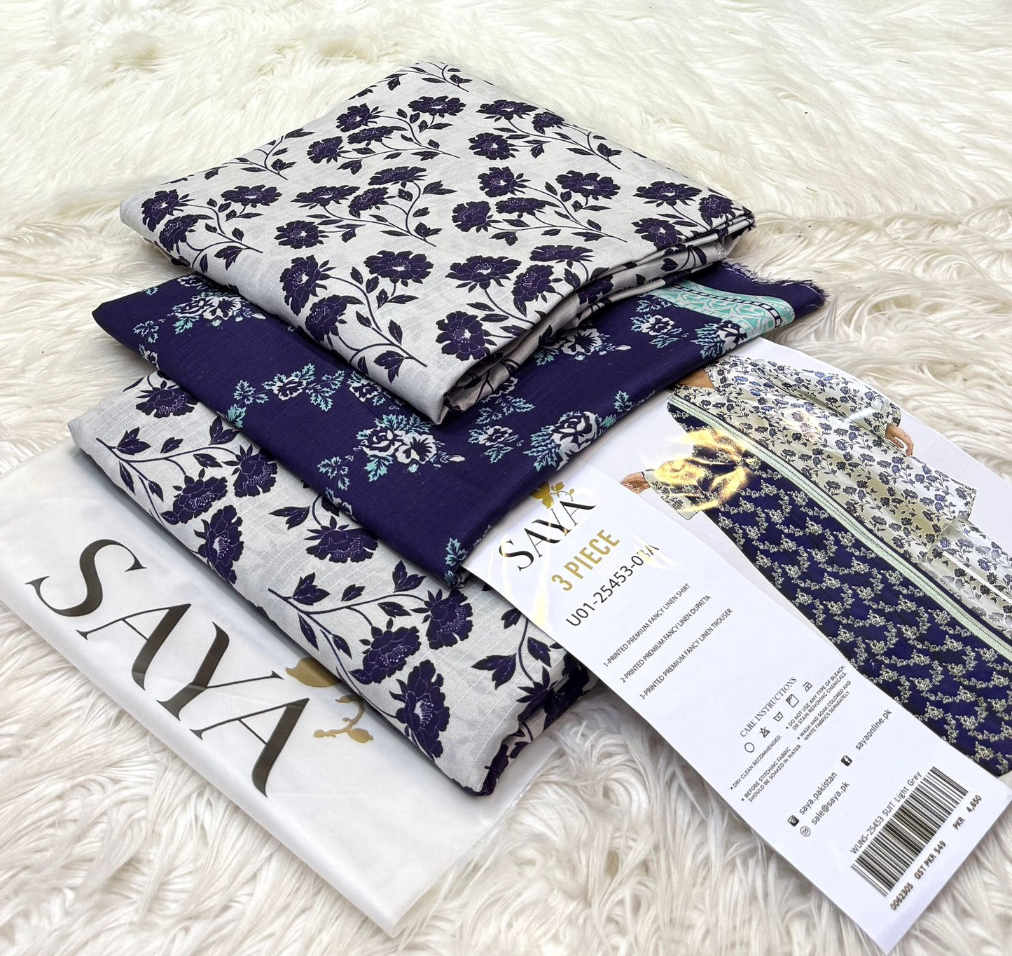 Saya Printed Linen 3-PC