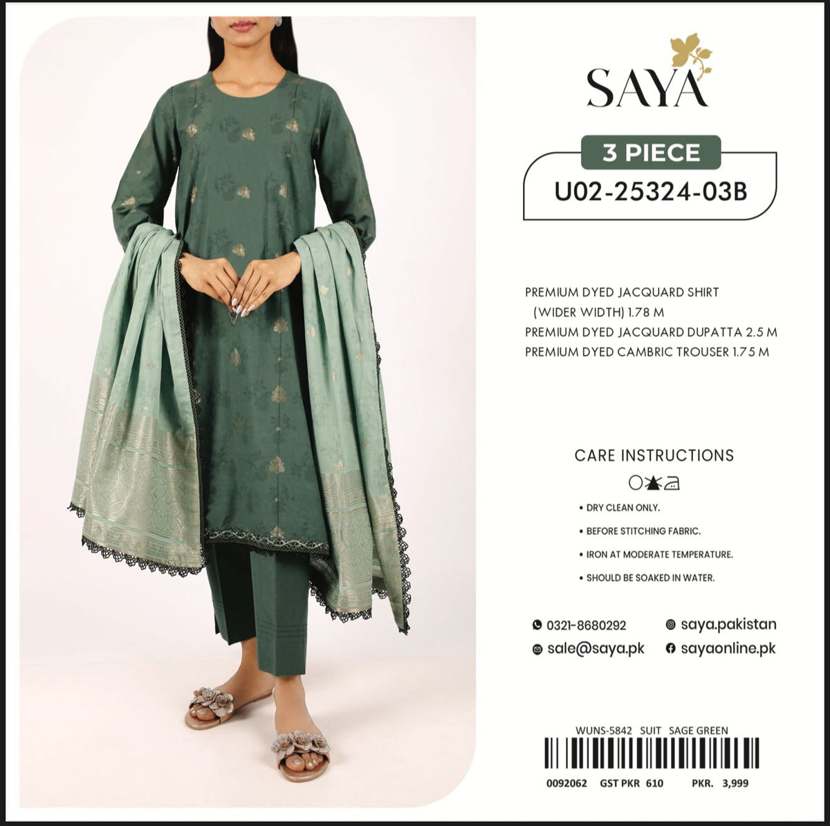 SAYA JACQUARD PRINTED 3PC