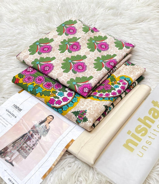 NISHAT LINEN 3PC PRINTED