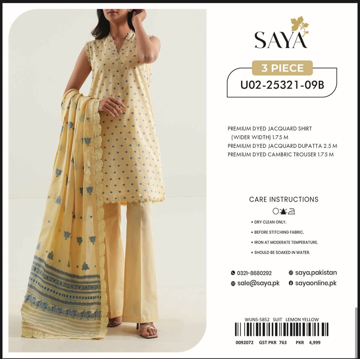 SAYA JACQUARD PRINTED 3PC