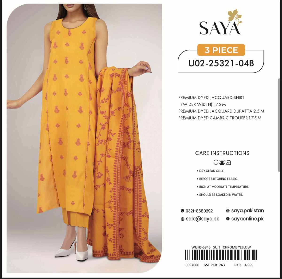 SAYA JACQUARD PRINTED 3PC