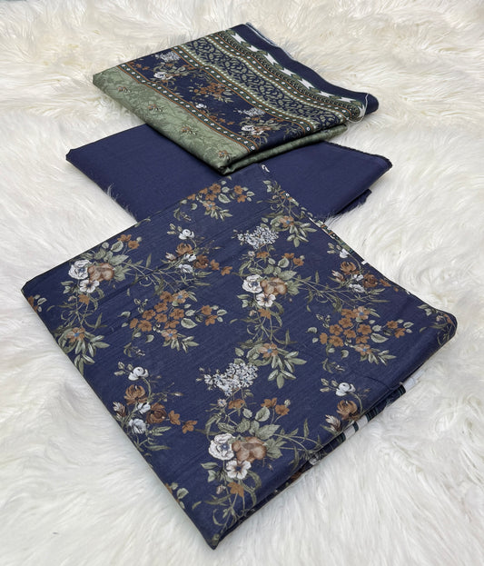 Bin Saeed Original 3pc Printed Khaddar (AT- 2017)