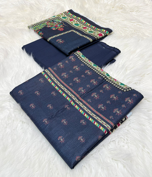 Bin Saeed Original 3pc Printed Khaddar (AT- 2043)