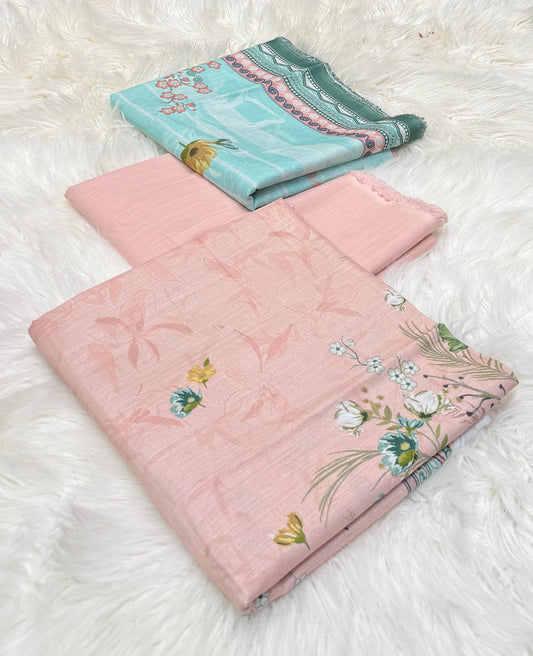 Bin Saeed Original 3pc Printed Khaddar (AT- 2012)