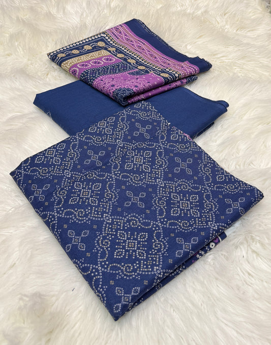 Bin Saeed Original 3pc Printed Khaddar (AT- 2028)