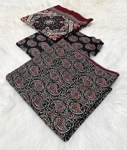 Bin Saeed Original 3pc Printed Khaddar (AT- 2042)