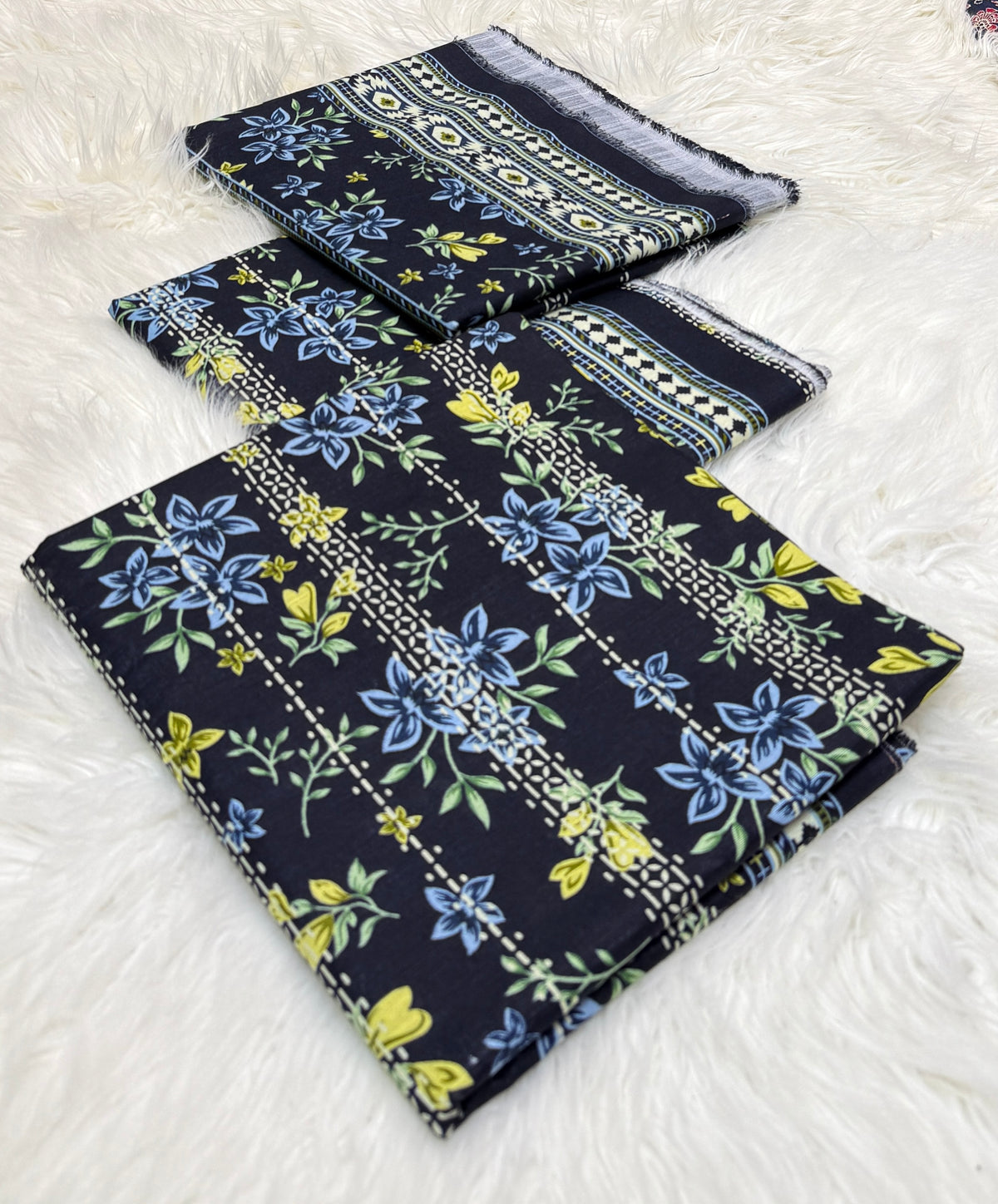 Bin Saeed Original 3pc Printed Khaddar (AT- 2020)