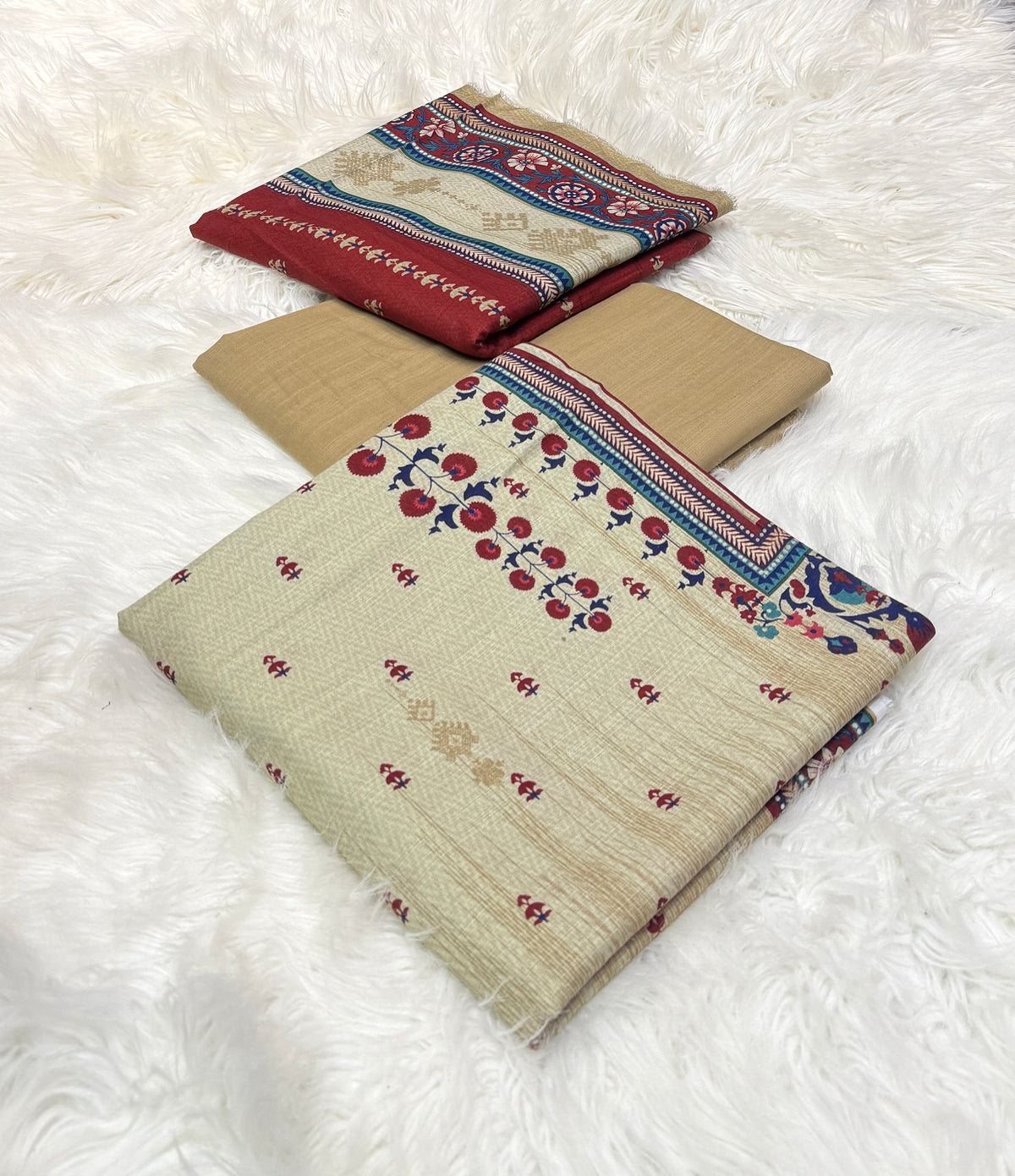 Bin Saeed Original 3pc Printed Khaddar (AT-2005)