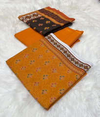 Bin Saeed Original 3pc Printed Khaddar (AT- 2025)