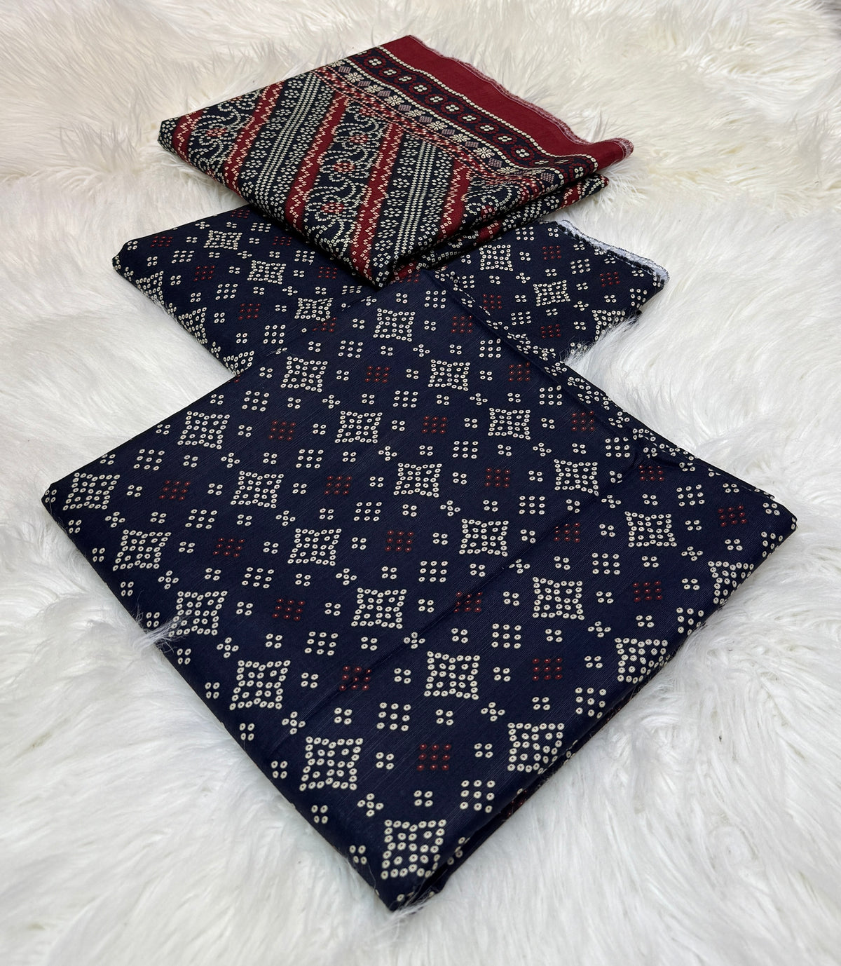 Bin Saeed Original 3pc Printed Khaddar (AT- 2023)