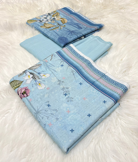 Bin Saeed Original 3pc Printed Khaddar (AT- 2027)