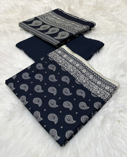 Bin Saeed Original 3pc Printed Khaddar (AT- 2041)