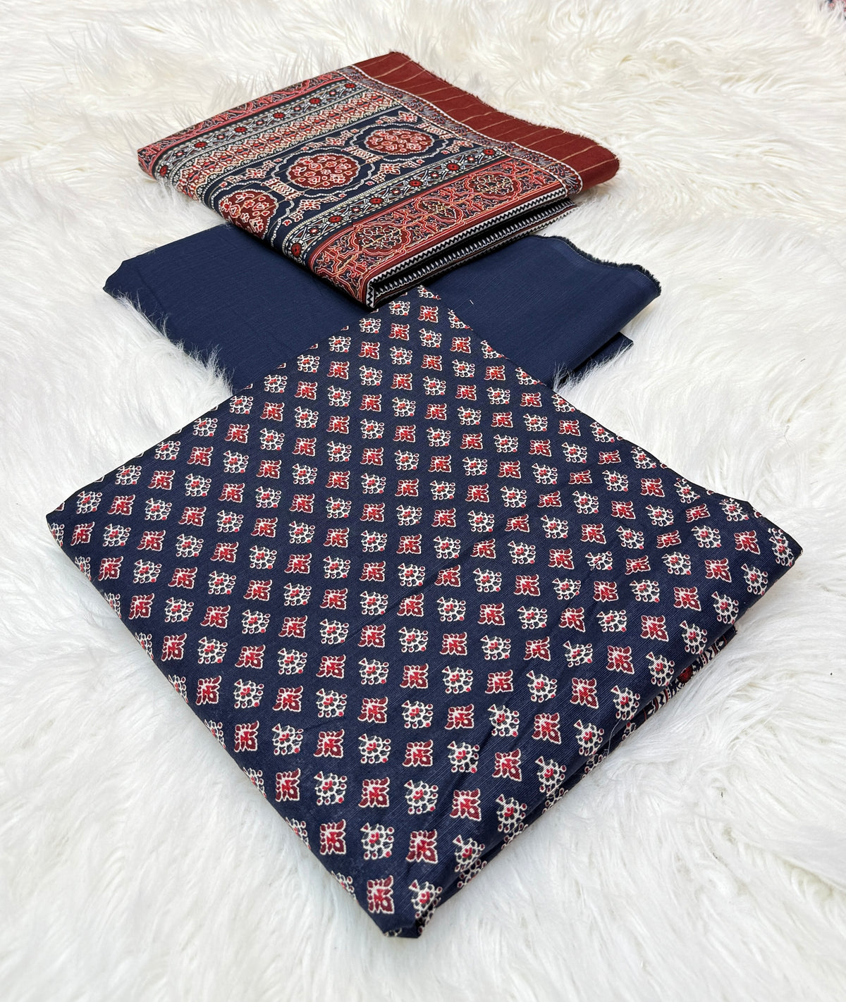 Bin Saeed Original 3pc Printed Khaddar (AT- 2034)