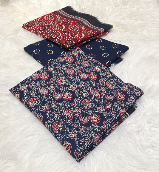 Bin Saeed Original 3pc Printed Khaddar (AT- 2007)
