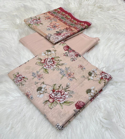 Bin Saeed Original 3pc Printed Khaddar (AT- 2033)