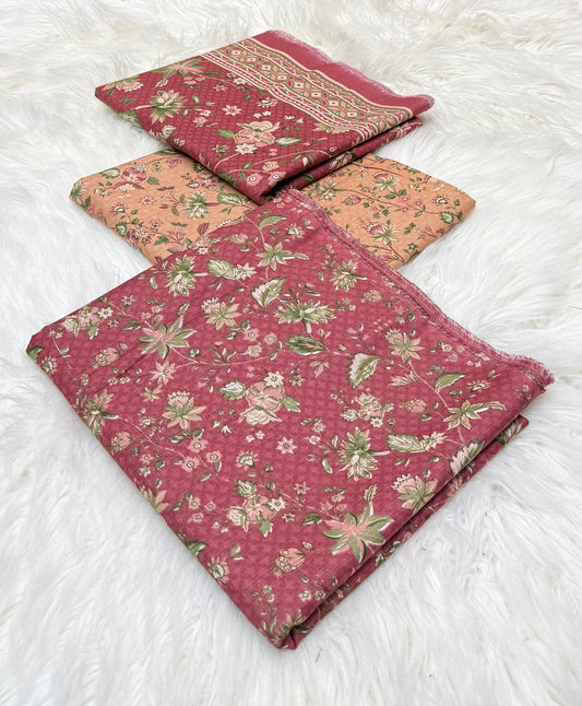 Bin Saeed Original 3pc Printed Khaddar (AT- 2018)