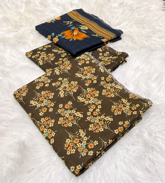 Bin Saeed Original 3pc Printed Khaddar (AT- 2011)