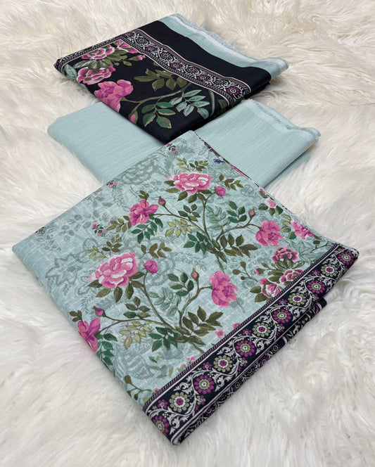 Bin Saeed Original 3pc Printed Khaddar (AT- 2016)