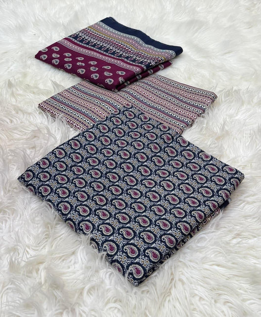 Bin Saeed Original 3pc Printed Khaddar (AT- 2048)