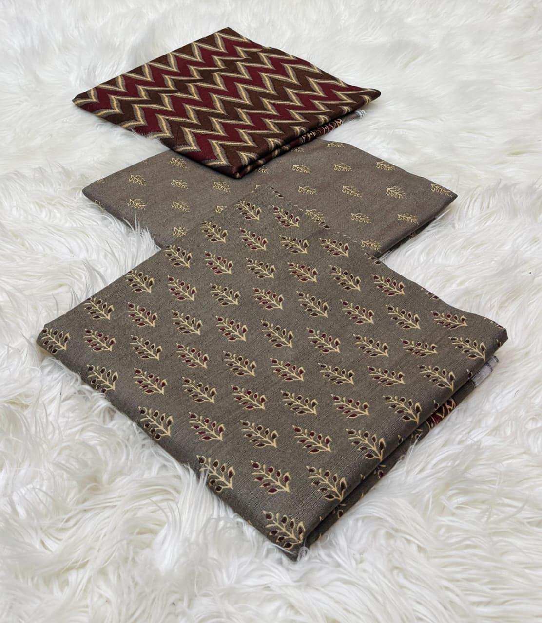 Bin Saeed Original 3pc Printed Khaddar (AT- 2052)