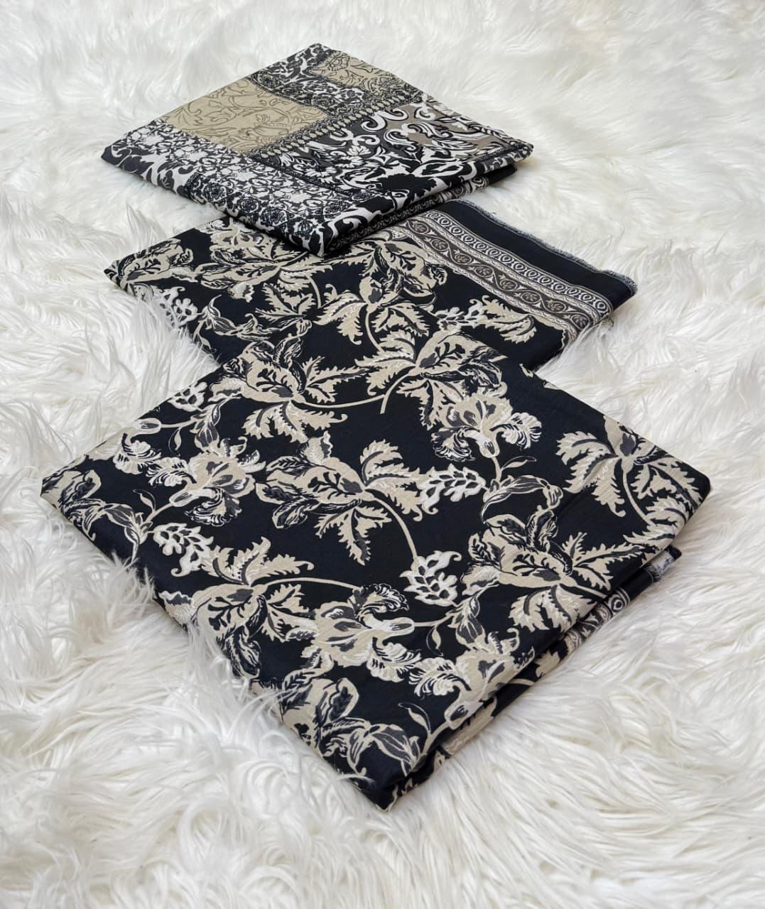 Bin Saeed Original 3pc Printed Khaddar (AT- 2058)