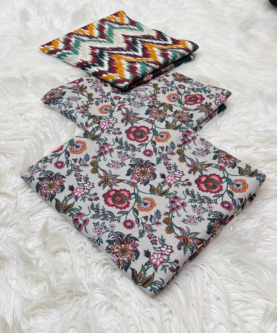 Bin Saeed Original 3pc Printed Khaddar (AT- 2059)