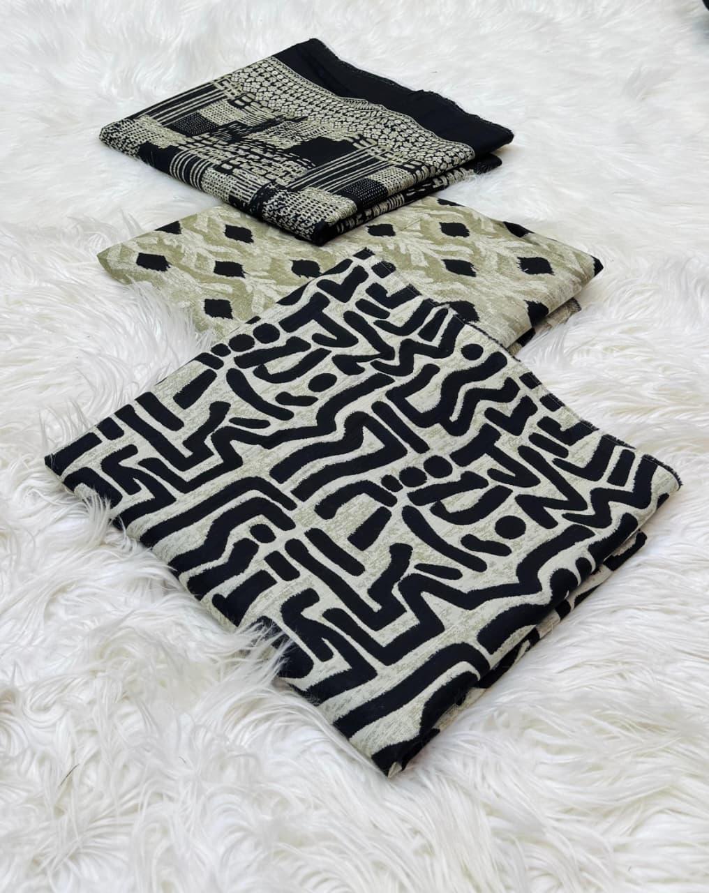 Bin Saeed Original 3pc Printed Khaddar (AT- 2061)