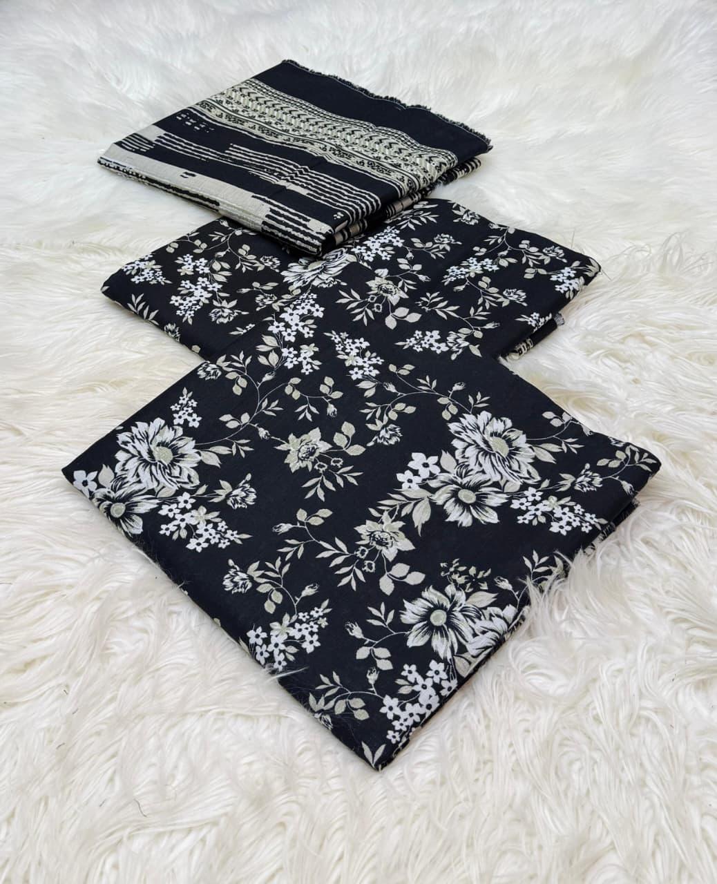 Bin Saeed Original 3pc Printed Khaddar (AT- 2063)