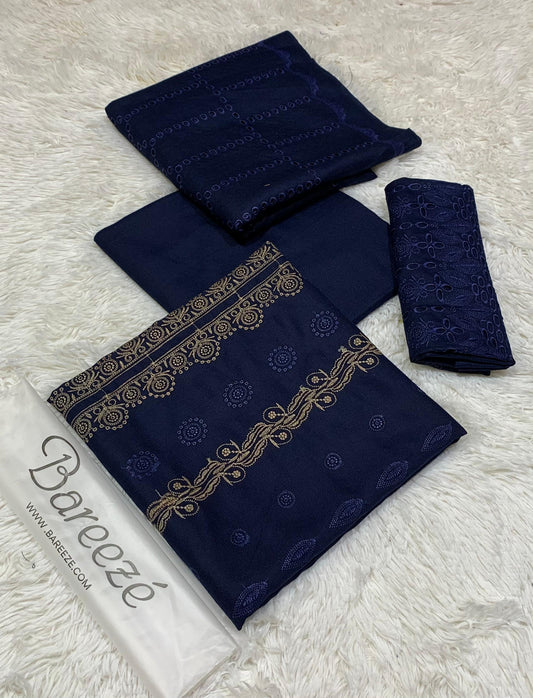 Bareeza | Dhanak Boring Emboridery | 3-PC |
