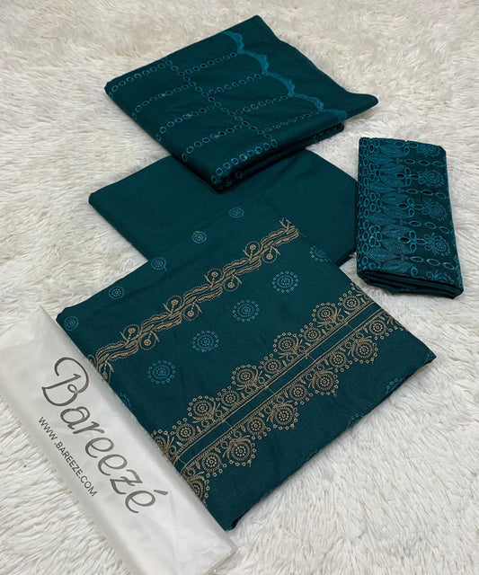Bareeza | Dhanak Boring Emboridery | 3-PC |