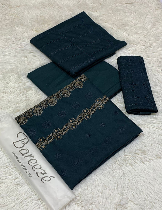 Bareeza | Dhanak Boring Emboridery | 3-PC |