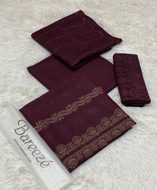 Bareeza | Dhanak Boring Emboridery | 3-PC |