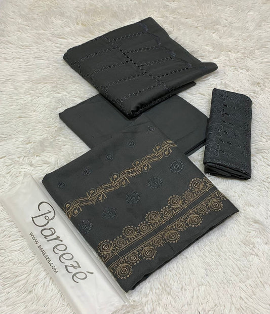 Bareeza | Dhanak Boring Emboridery | 3-PC |