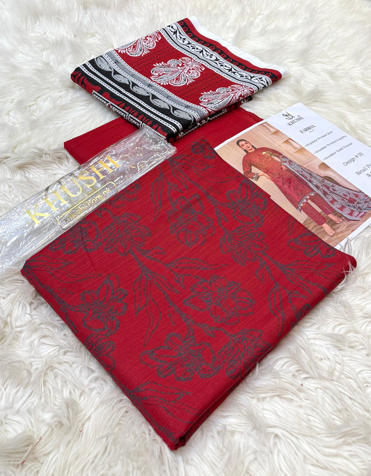 Khushi By Fabiha | Printed Khaddar | 3-Piece |