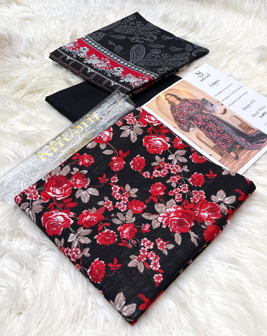 Khushi By Fabiha | Printed Khaddar | 3-Piece |