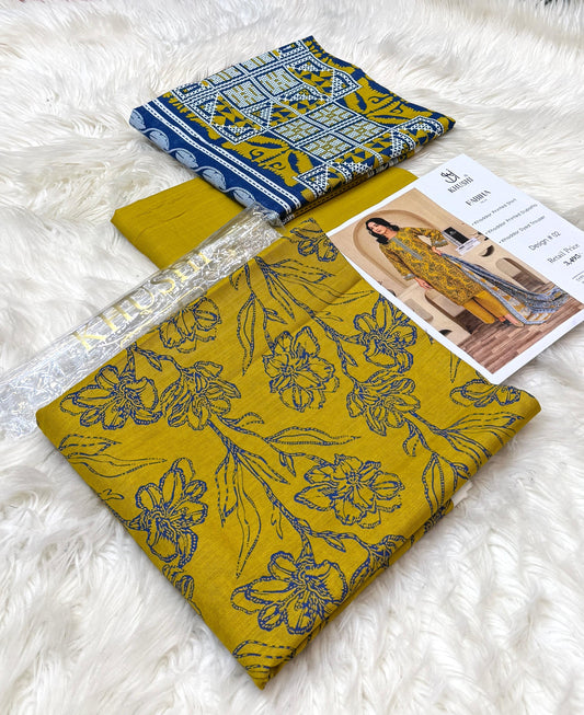 Khushi By Fabiha | Printed Khaddar | 3-Piece |