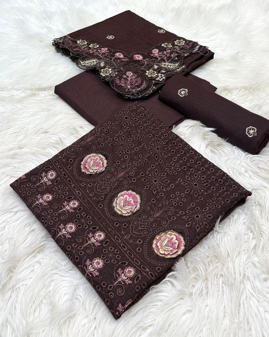 Bareeza Embroidery | Dhanak | 3-PC |