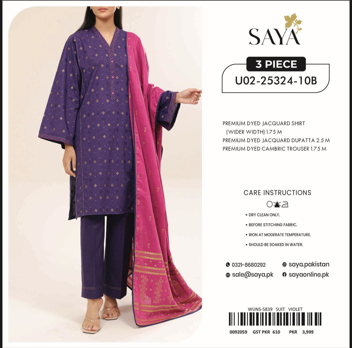 SAYA JACQUARD PRINTED 3PC